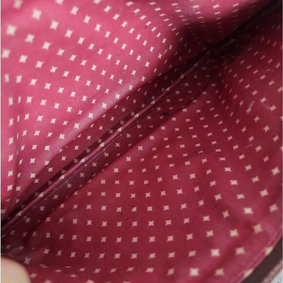 FOSSIL KeyPer Cosmetic Case Clutch Bag Coated Canvas Red Zip Pouch - Picture 4 of 6